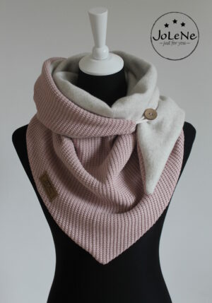 Schal Strickstoff rosa/crem