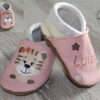 Lederpuschen Tiger altrosa/beige